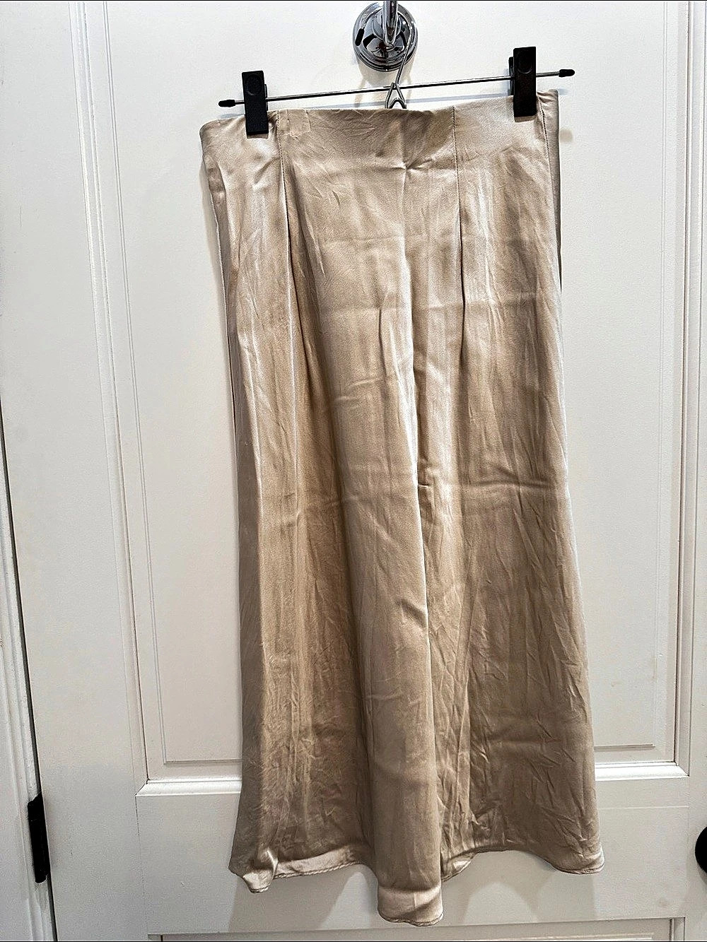 Quince 100% Washable Silk Skirt Silk Maxi Beige Size Small